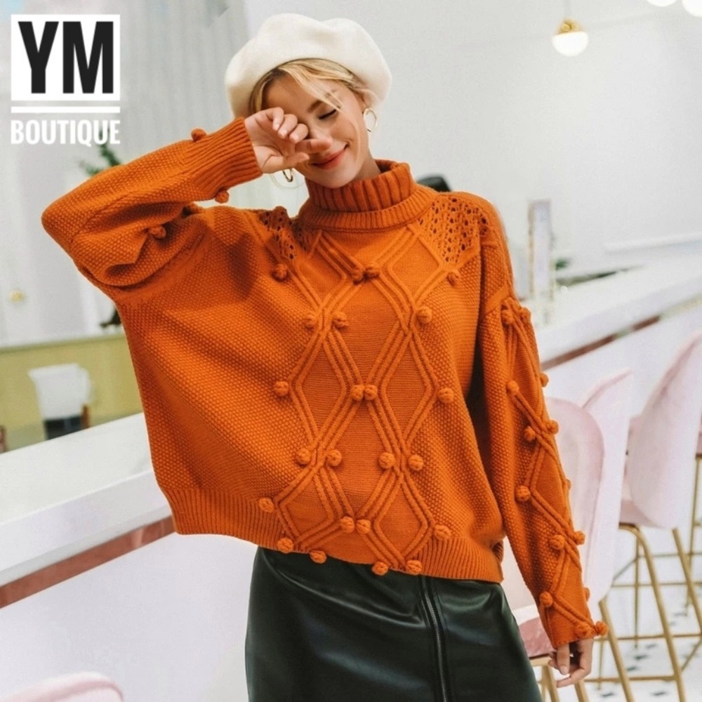🔥1 Left🔥Oversized pompom sweater - Picture 4 of 6